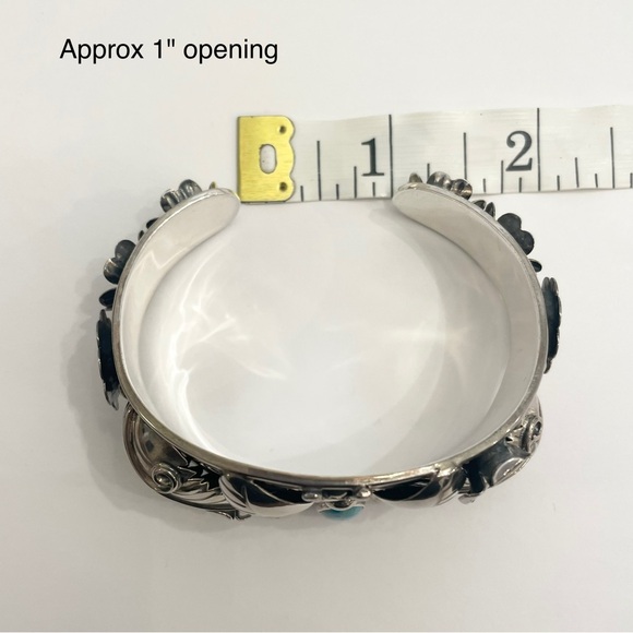 Domingo Sterling Silver Butterfly Turquoise Cuff Bracelet - Picture 11 of 13